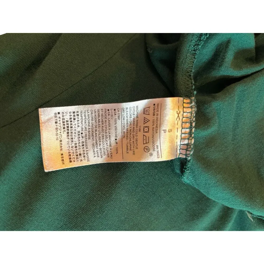 Banana Republic Women S Dark Teal Rayon Puff Sleeve Blouson Top Long Sleeve